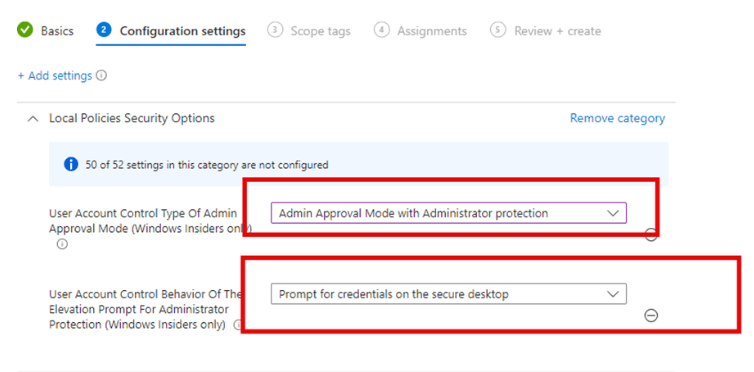 Configuring local administrator protection by configuring the admin approval mode with administrator protection