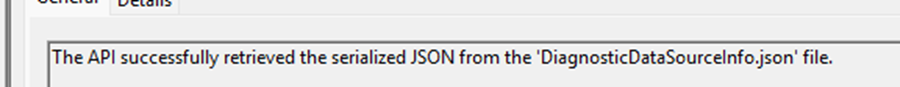 the diagnosticdatasourcienfo.json was retrieved