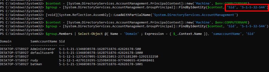 if microsoft would used the SID id s-1-5-32-544 instead of the samaccountname it would have worked