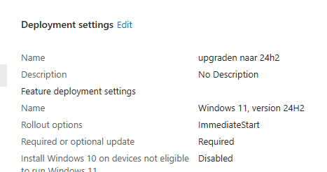 Configuring the Windows Feature updates policy