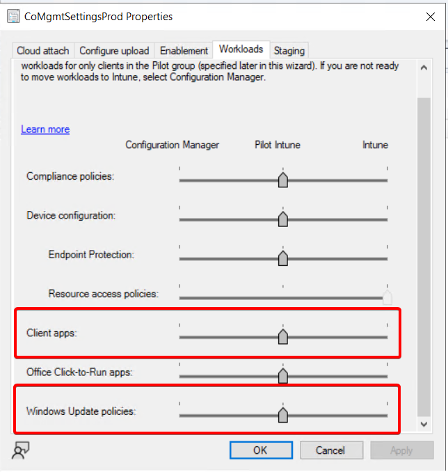  enable the ClientApps workload 