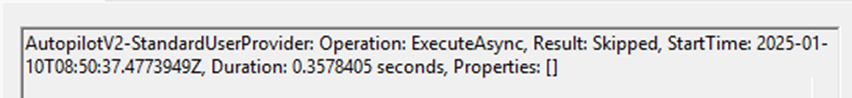 the autopilot v2 standard user provider was skipped