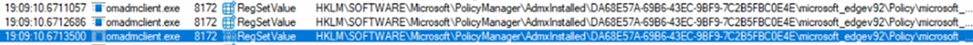 omadmclient setting the policymanageradmxinstalled registry key