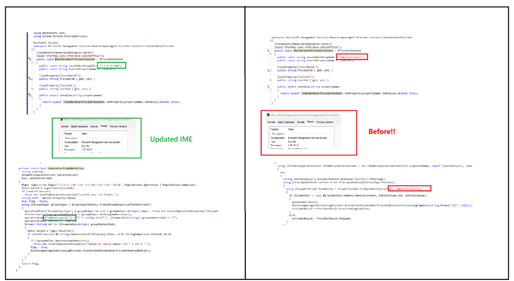 the new and old ime version