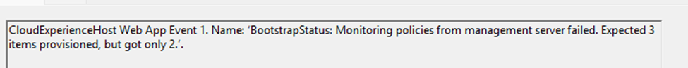monitoring policies from management server failed
