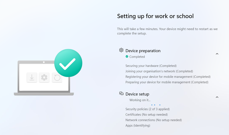autopilot stuck on security policies 2 of 3 (identifying)