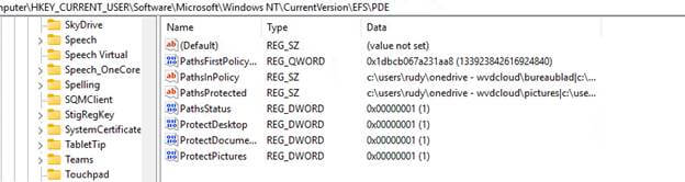 PDE protection was enforced for those folders.